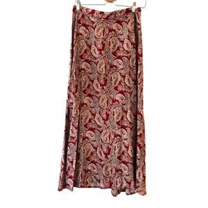 Vintage Breeches Paisley Print Maxi‎ Skirt 8 Multicolor A-Line Bohemian Floral